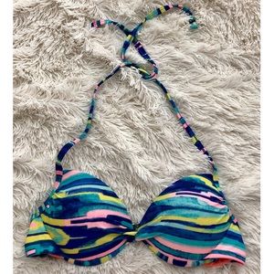 Xhilaration Multicolored Push-up Bikini Top